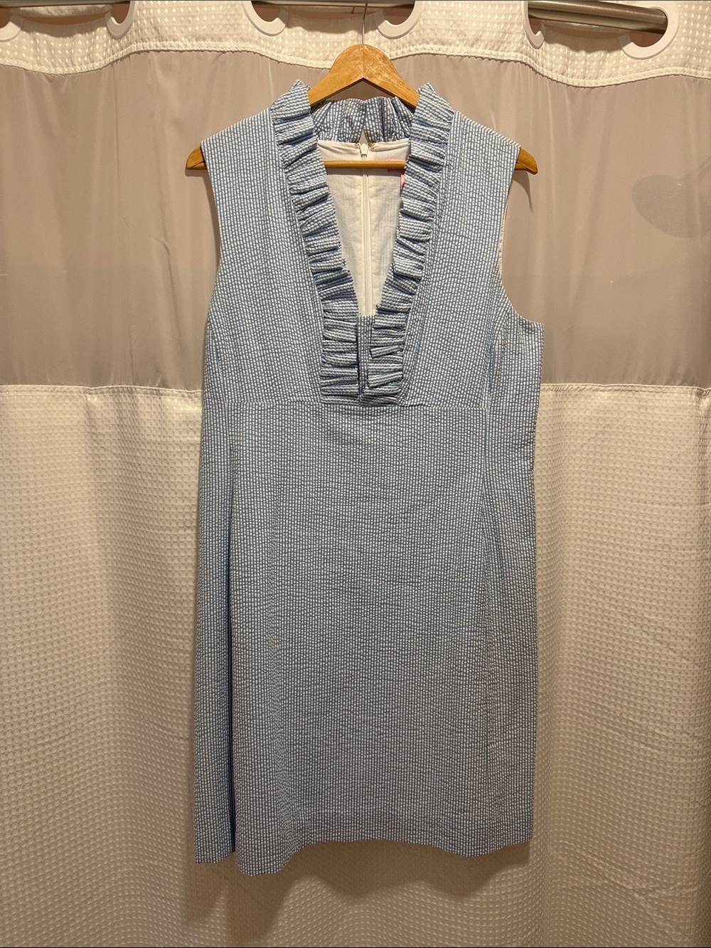 Lilly Pulitzer Light Blue Ruffled V-Neck Mini Dress